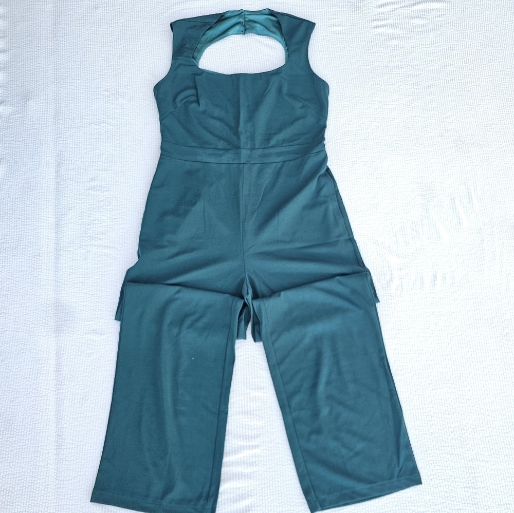 Cicy Bell Dressy Jumpsuits Sleeveless Square Neck with Cutout Zipper Back large